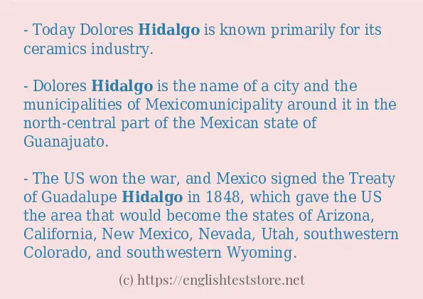 How to use in sentence of hidalgo