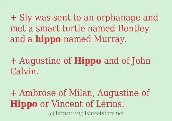 How to use in sentence of hippo