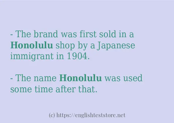 How to use in-sentence of honolulu