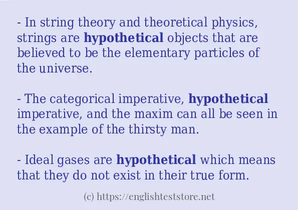 How to use in sentence of hypothetical