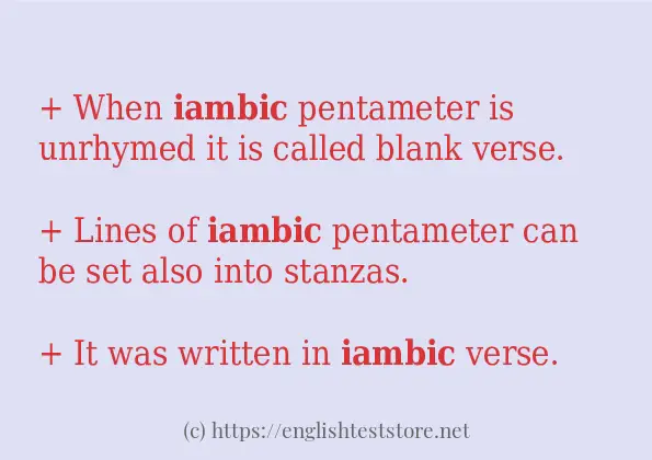 How to use in-sentence of iambic