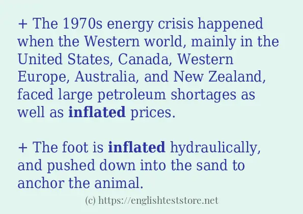 How to use in-sentence of inflated