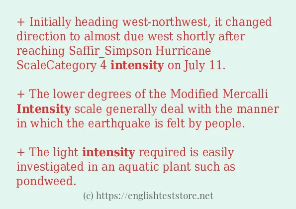 How to use in-sentence of intensity