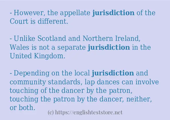 How to use in-sentence of jurisdiction