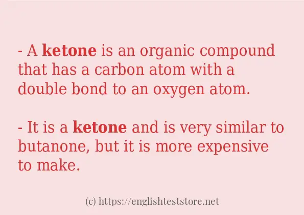 How to use in-sentence of ketone