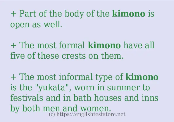 How to use in sentence of kimono