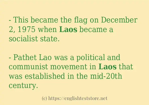 How to use in sentence of laos