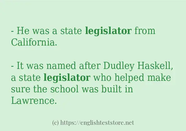 How to use in-sentence of legislator