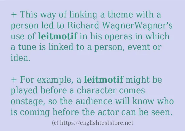 How to use in sentence of leitmotif