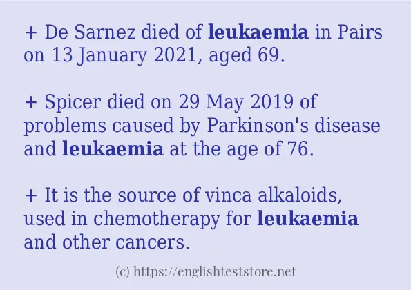 How to use in-sentence of leukaemia