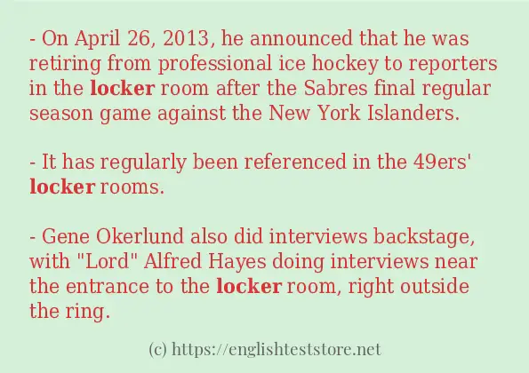 How to use in-sentence of locker