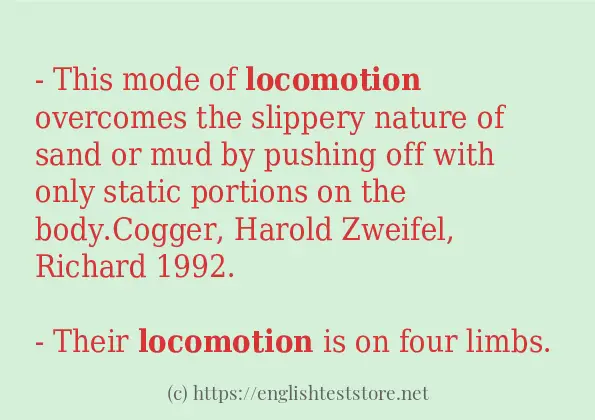 How to use in-sentence of locomotion