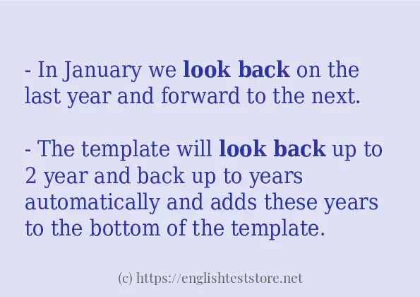 How to use in sentence of look back