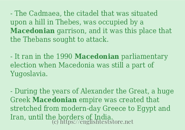How to use in-sentence of macedonian