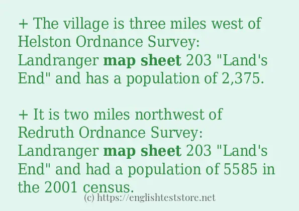 How to use in-sentence of map sheet