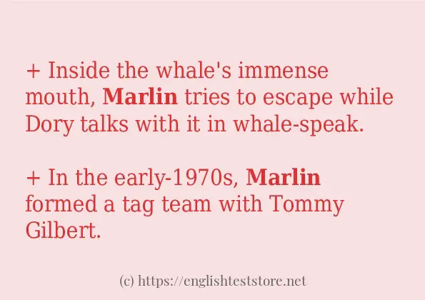 How to use in-sentence of marlin