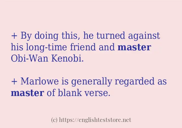 How to use in sentence of master