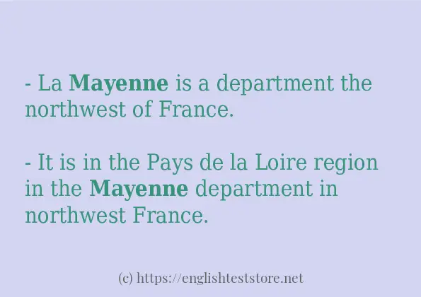 How to use in sentence of mayenne