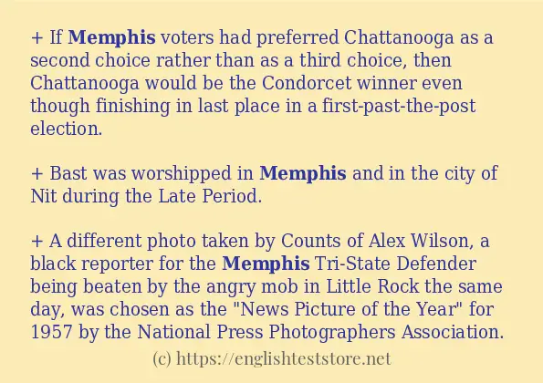 How to use in sentence of memphis