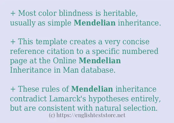 How to use in sentence of mendelian