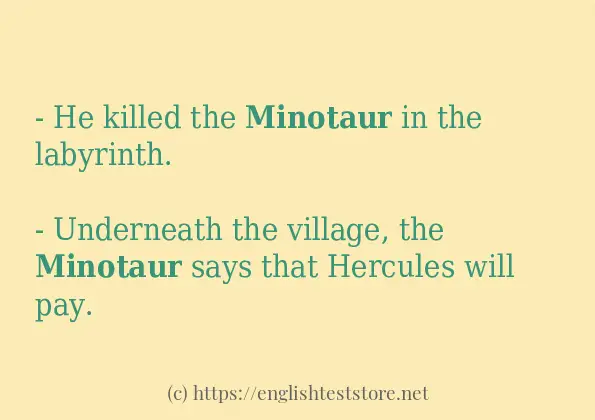 How to use in sentence of minotaur