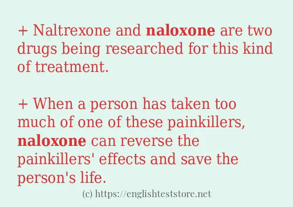 How to use in-sentence of naloxone