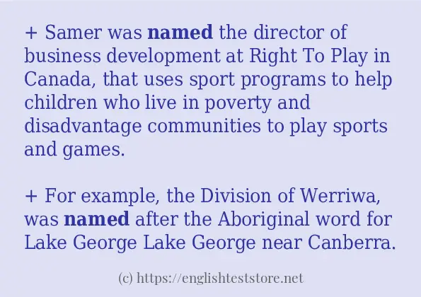 How to use in-sentence of named How to use in-sentence of named