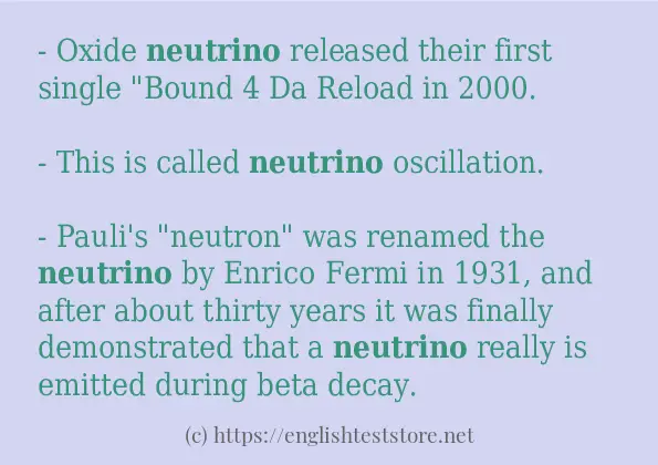 How to use in-sentence of neutrino