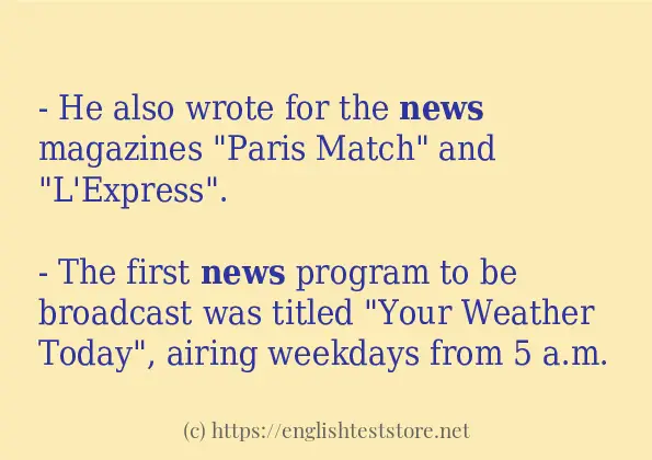 How to use in-sentence of news