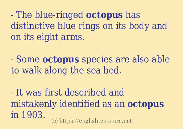 How to use in-sentence of octopus