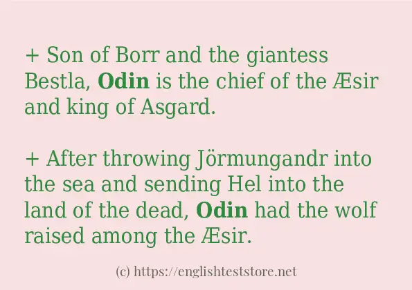 How to use in-sentence of odin