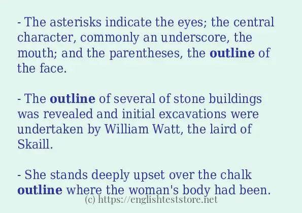 How to use in sentence of outline