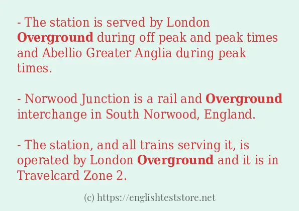 How to use in-sentence of overground