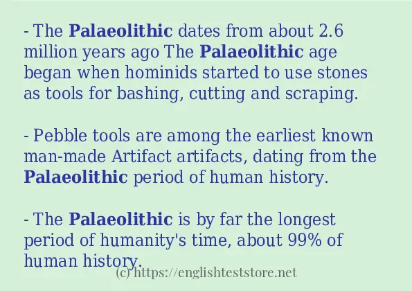 How to use in-sentence of palaeolithic