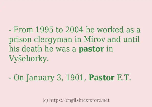 How to use in sentence of pastor
