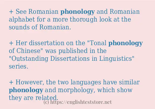 How to use in sentence of phonology