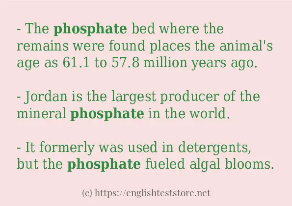 How to use in-sentence of phosphate