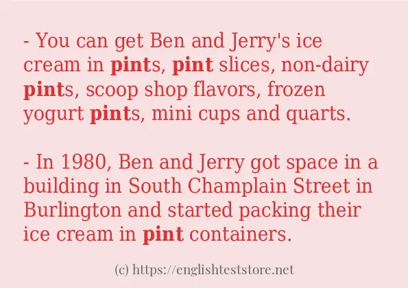 How to use in sentence of pint