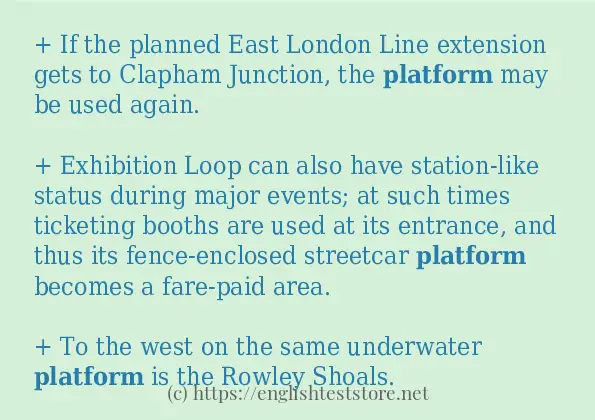 How to use in sentence of platform