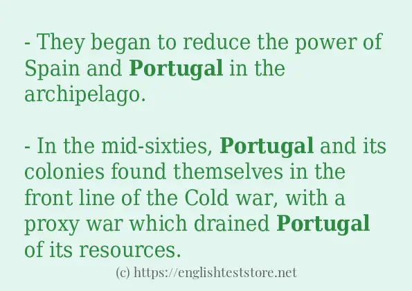 How to use in sentence of portugal How to use in sentence of portugal