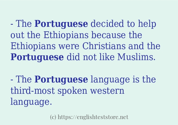 How to use in-sentence of portuguese