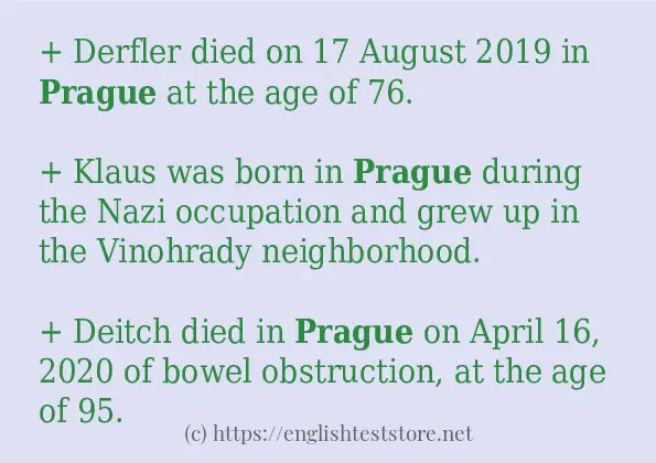 How to use in-sentence of prague