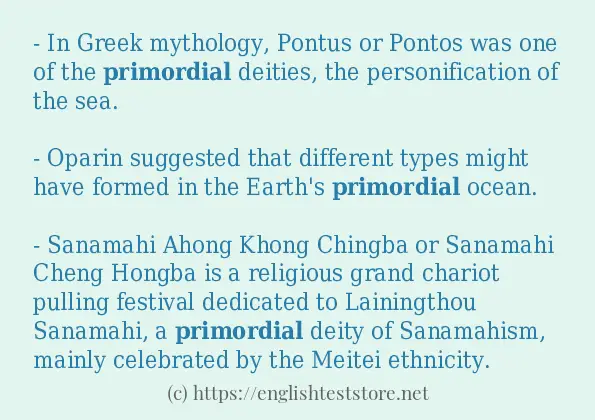 How to use in-sentence of primordial