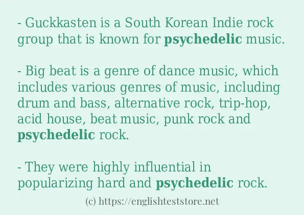 How to use in-sentence of psychedelic