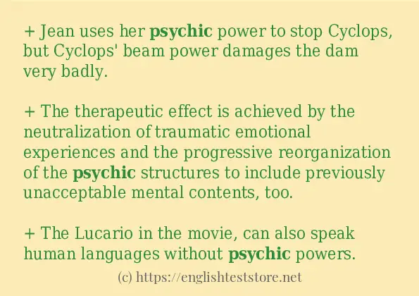 How to use in-sentence of psychic