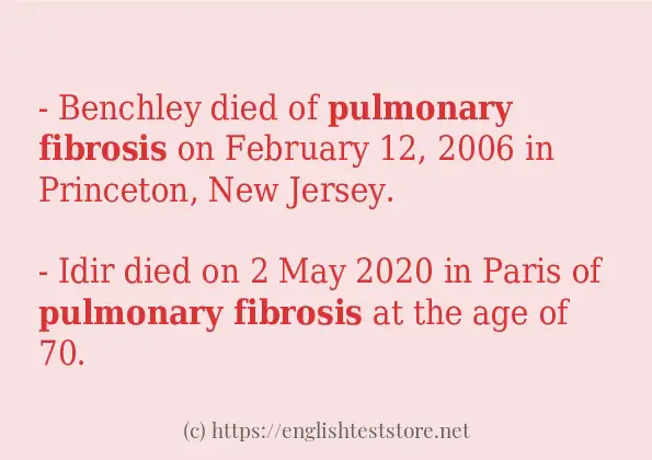How to use in-sentence of pulmonary fibrosis