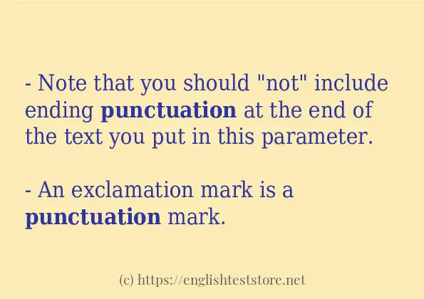 How to use in sentence of punctuation