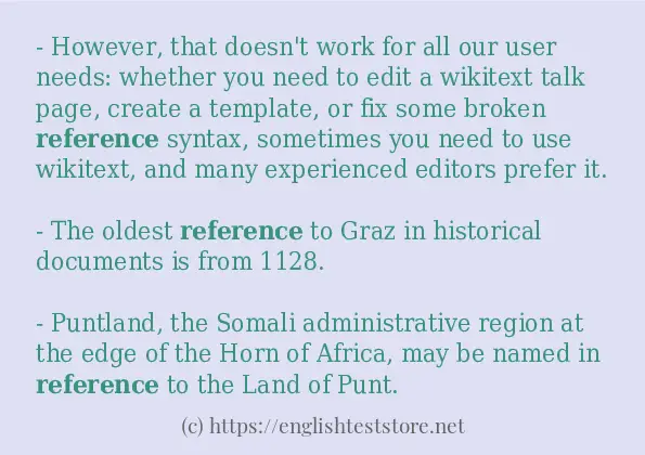 What Is Reference In A Sentence