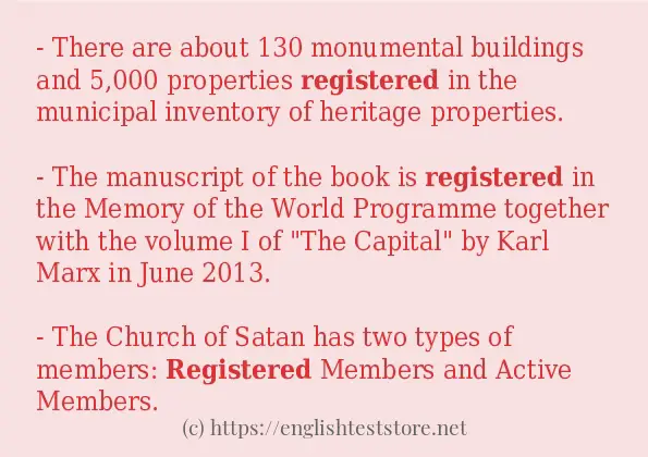How to use in-sentence of registered