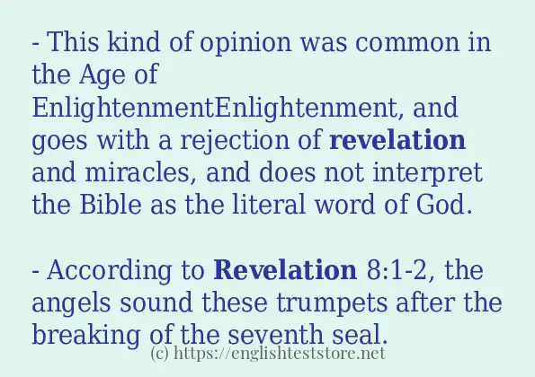 How to use in sentence of revelation